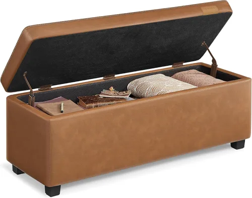 Miniatura 18 de VASAGLE - Colección EKHO - Banco otomano con almacenamiento, banco para recibidor o dormitorio, 56.8 litros, cuero sintético con costuras, moderno