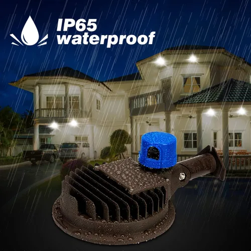 Miniatura 6 de Juyace Paquete de 2 luces LED de granero de 18000 lm, 120 W 5000 K cada una, luces de área de seguridad para exteriores del atardecer al amanecer