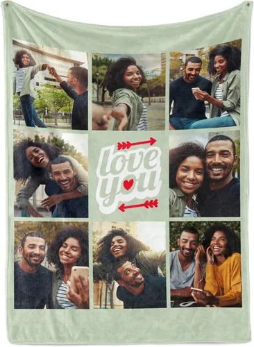 Se envía al día siguiente, manta de fotos personalizada para un ser querido o alguien importante, impresa en Estados Unidos, manta de fotos 8 fotos