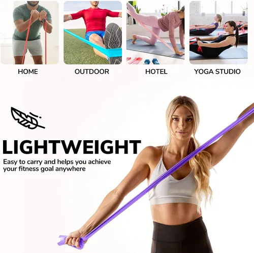 Miniatura 5 de Resistance Bands for Working Out 7Ft Long Resistance Bands Super Exercise Bands with Carry Pouch and Door Anchor I Latex Free Workout Bands