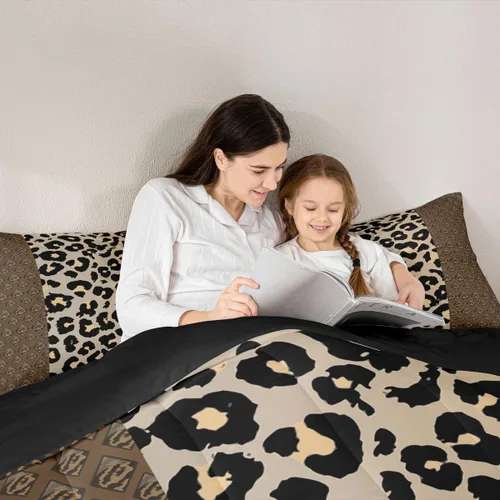 Miniatura 5 de Erosebridal Juego de edredón con estampado de leopardo, juego de ropa de cama con estampado de guepardo, juego de ropa de cama y colecciones