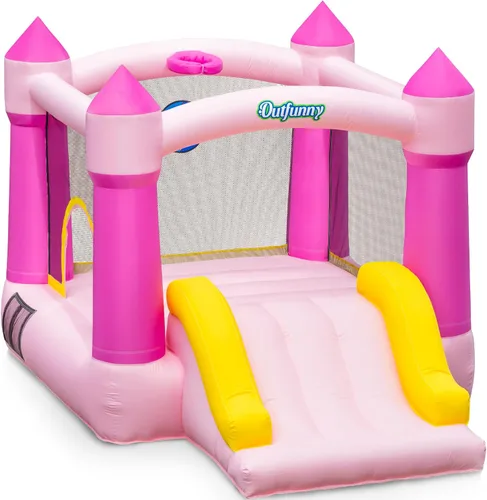 Miniatura 8 de Outfunny Casa inflable inflable para interiores con tobogán, casa inflable para niños de 3 a 8 años, área de rebote de 6 x 6 pies, capacidad de 300