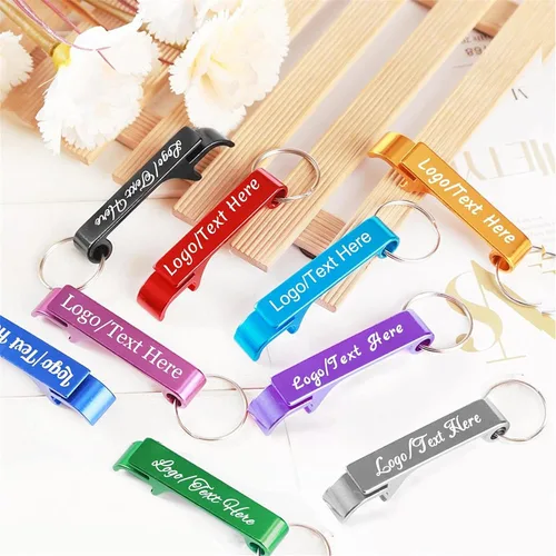 Miniatura 8 de Llavero personalizado para abrebotellas a granel para hombres grabado con logotipo, texto de metal para abrebotellas de cerveza, regalos de boda
