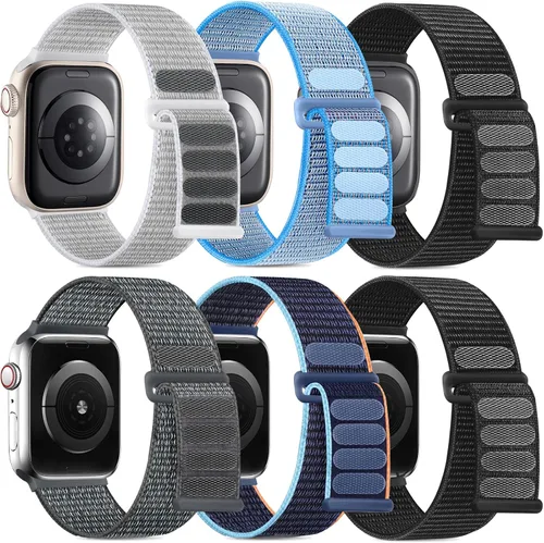 Miniatura 11 de WJK Correas elásticas de nailon compatibles con correas de Apple Watch de 1.496 in 1.575 in 1.614 in 1.654 in 1.732 in 1.772 in 1.811 in 1.929 in