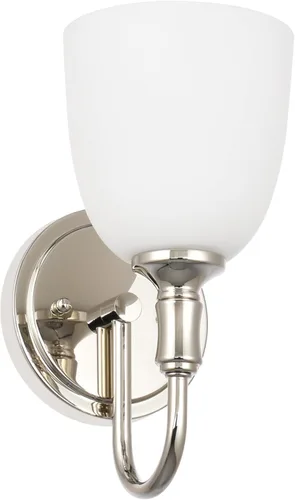 Aplique de pared tradicional vintage con 1 luz para interiores con vidrio esmerilado para baño, dormitorio, pasillo, 10.6 pulgadas de alto x 5.3