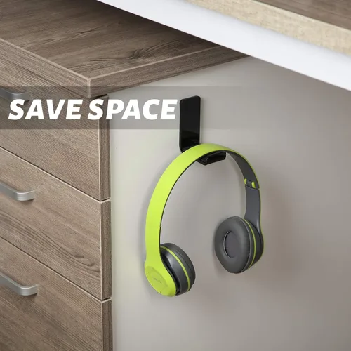 Miniatura 5 de Weewooday 4 Piezas Colgador para Auriculares Soporte de Escritorio Adhesivo Gancho para Auriculares Montaje en Pared Soporte para Auriculares