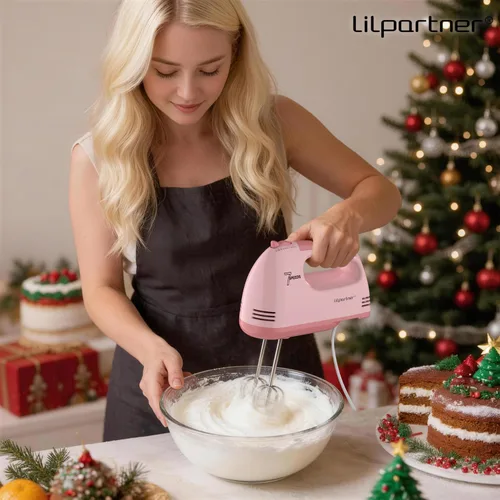 Miniatura 5 de LILPARTNER - Batidora de mano eléctrica, ultra potencia, con 7 velocidades y 5 accesorios de acero inoxidable para batir masa, crema, pasteles, apto