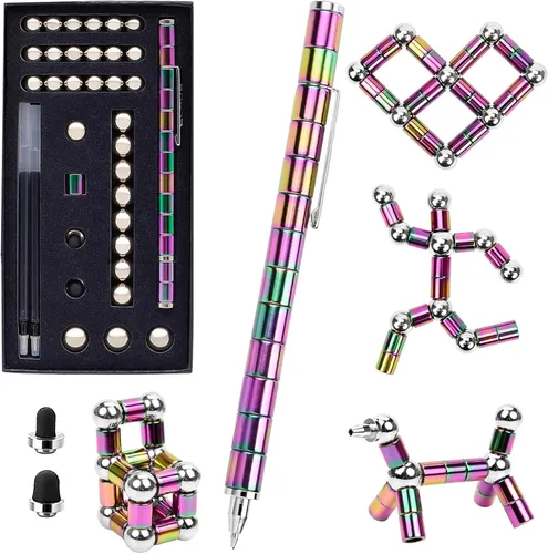Miniatura 16 de Relleno de Calcetín Navideño Bolígrafo Fidget Magnético, Bolígrafo Magnético para Chicos Adolescentes, Bolígrafo Magnético de Descompresión Juguete