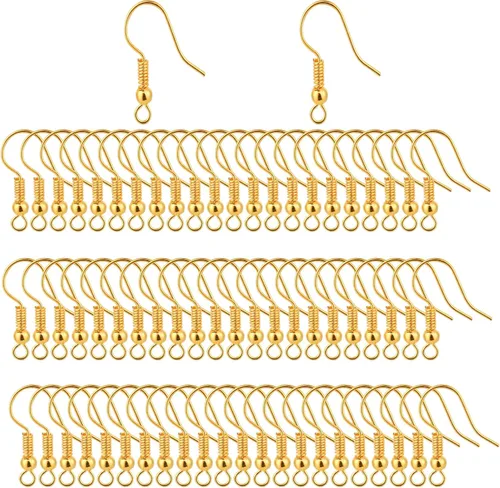 Bylion 400 Piezas Ganchos de Acero Inoxidable para Aretes, Ganchos de Anzuelo Alambres para Orejas Ganchos de Alambre Francés, Estilo Bobina y Bola