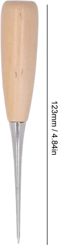Miniatura 5 de Punzón de cuero para bricolaje, 3 piezas de punzón de cuero con mango de madera, juego de herramientas de perforación de cuero para reparar