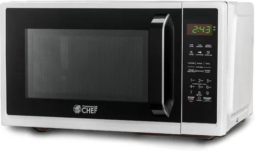 Miniatura 14 de Horno microondas COUNTERTOP de 0.9 pies cúbicos de Commercial CHEF con 10 niveles de potencia, microondas pequeño con asa de agarre, horno Negro