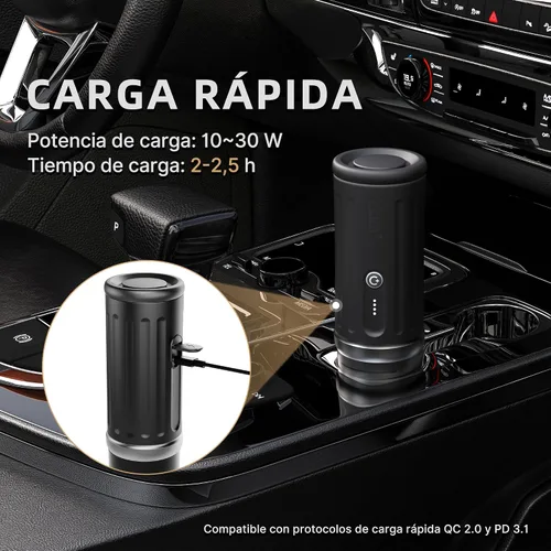 Miniatura 6 de CERA+ PCM03S - Máquina de café espresso portátil de 5 a 8 tazas por carga, autocalentamiento de 20 barras, cápsulas NS y café molido, cafetera Verde