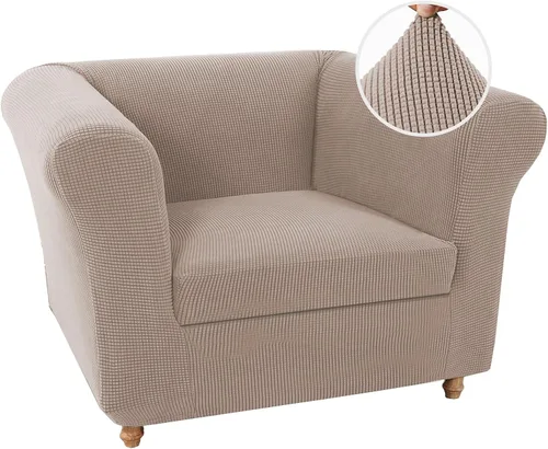Miniatura 27 de UNBBRRL Funda de sofá Chesterfield de jacquard elástico, fundas de cojín gruesas para sofá, protector de muebles para sala de estar