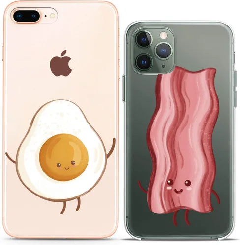 Miniatura 11 de Fundas a juego para parejas compatibles con iPhone 16 15 14 13 12 11 Pro Max Mini Xs X 6s 8 Plus 7+ Xr 10 SE 5 pares de amigos, hojas lindas, gato