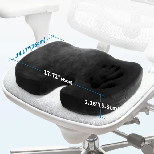 Miniatura 6 de Cojín de asiento de automóvil, cojín de espuma viscoelástica antideslizante para sillas de ruedas, automóviles, escritorio, juegos y sillas