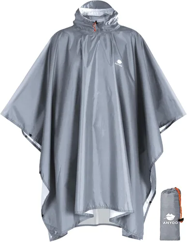 Miniatura 22 de ANYOO Poncho de lluvia con capucha para adultos, impermeable, ligero, para hombres y mujeres, chaqueta de lluvia reutilizable para emergencias al
