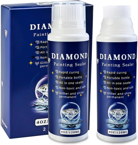 Faburo 2 piezas de sellador de pintura de diamante protector abrillantador (120ml*2), pegamento para accesorios de pintura de arte de diamante, Azul