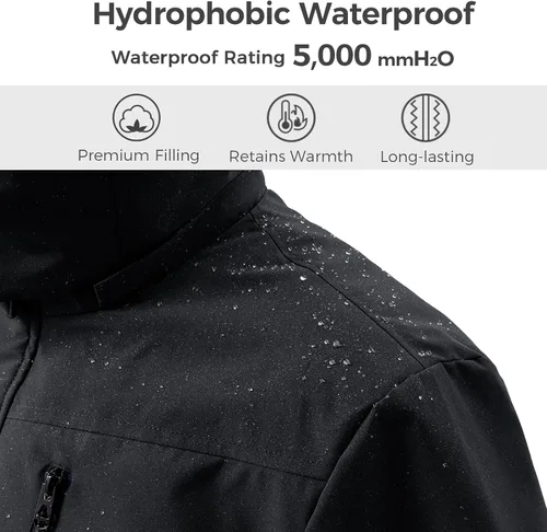 Miniatura 4 de wantdo Abrigo de invierno grueso para hombre, chaqueta de parka cálida con capucha