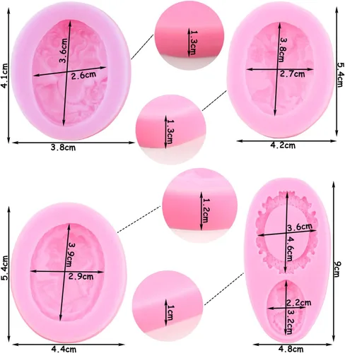 Miniatura 4 de ZiXiang Juego de 4 moldes de silicona con diseño de camafeo, para fondant, diseño de hada de ángel, para decoración de pasteles, cupcakes, pasta