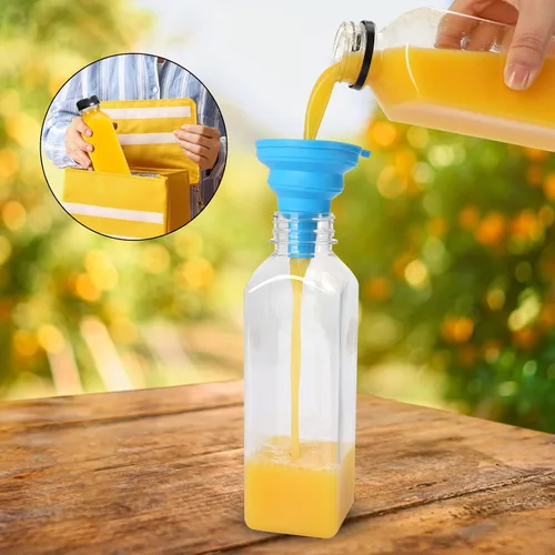 Miniatura 4 de DEPEPE Paquete de 24 botellas de plástico para jugo de 16 onzas con tapas, recipientes reutilizables y para sacar jugo con tapas, recipientes