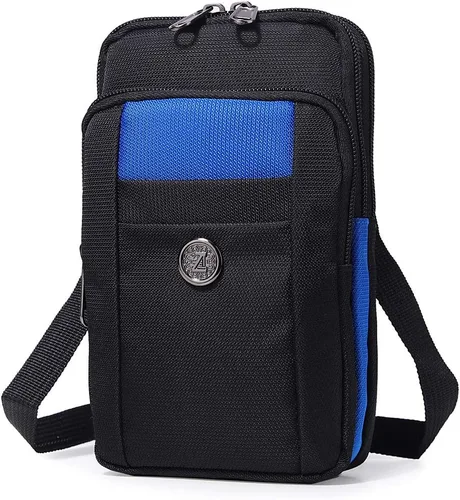 Miniatura 8 de Senient Wolf - Bolsa cruzada multifuncional de nailon impermeable para teléfono, pequeña bolsa de cintura de un hombro, cartera para pasaporte