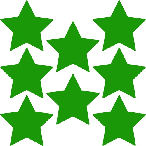 Miniatura 46 de LiteMark Durable Stars, calcomanía roja brillante de 5.5 pulgadas, uso en hormigón liso, azulejos, vidrio, paquete de 8 estrellas Rojo
