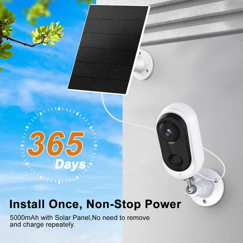 Miniatura 2 de Heyall Cámara solar inalámbrica para exteriores: no más escalada de escaleras para recargar - Cámara de seguridad alimentada por batería WiFi 2K