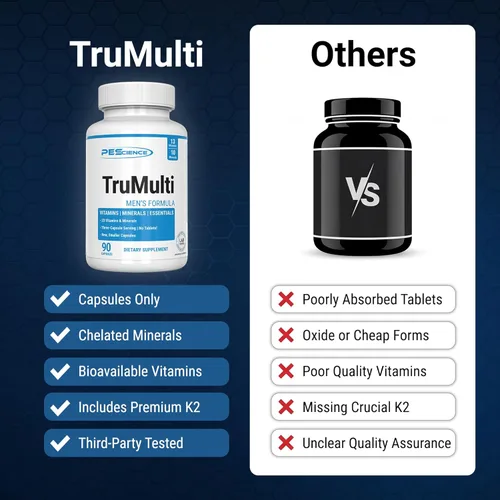 Miniatura 4 de PEScience TruMulti Men's, Multivitamínico con vitamina C, D, zinc de primera calidad para apoyo inmunológico y estrés, 90 cápsulas