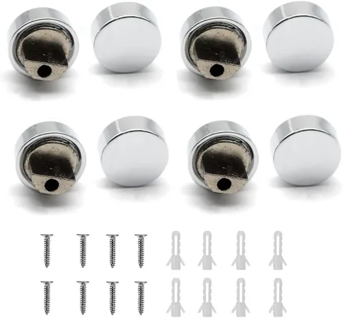 Miniatura 6 de Juego de 4 clips de vidrio flotante de aleación de zinc, soporte para espejos de pared o clip, espejos de baño, hoja de soporte, espejo de tocador