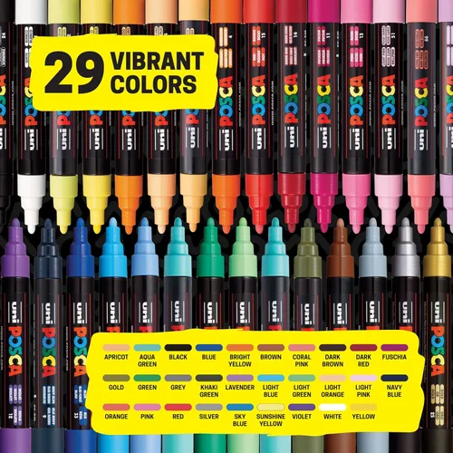 Miniatura 8 de Uni-POSCA PC8K15C conjunto de 15 marcadores de pintura