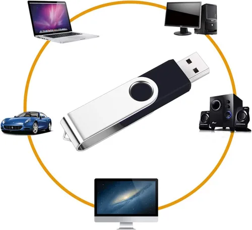 Miniatura 3 de Paquete de 2 unidades de memoria USB de 4 GB USB 2.0 de memoria USB 2.0, diseño giratorio, color negro