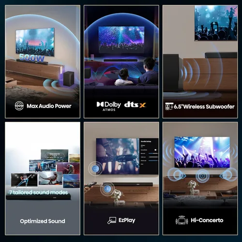 Miniatura 3 de Hisense AX3100Q Barra de Sonido de 3.1 Canales con Subwoofer Inalámbrico, Dolby Atmos, DTS:X, Bluetooth 5.3, Compatible con Roku TV