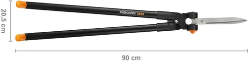 Miniatura 2 de Fiskars PowerLever 1001565 - Tijeras multifuncionales para setos y césped, alcance de hasta 8.2 ft, color negro/naranja