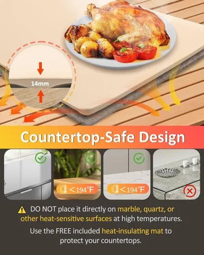 Miniatura 5 de Tapete de calentamiento de alimentos, calentador eléctrico enrollable de alimentos, 10 niveles de temperatura y temporizador de 10 horas, bandeja