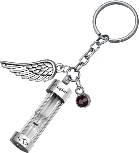 Miniatura 10 de Llavero de reloj de arena para cenizas, colgante de urna conmemorativa, recuerdo de cremación, joyería para tía, Aunt