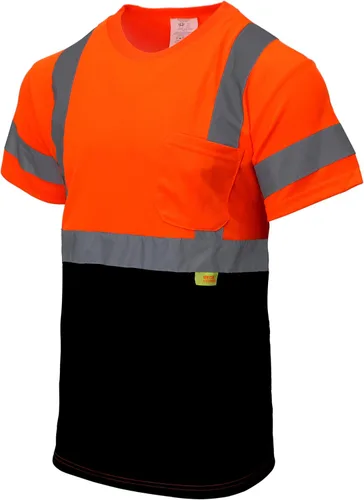Miniatura 6 de Playeras refractarias de alta visibilidad NY BFS clase 3 con tela antihumedad, parte inferior color negro Verde