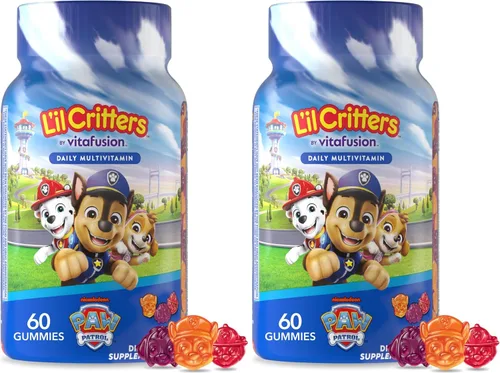 L'il Critters Paw Patrol Gummy Vites - Multivitamínico diario para niños, vitamina C, D3 para apoyo inmunológico sabores de cereza, naranja y