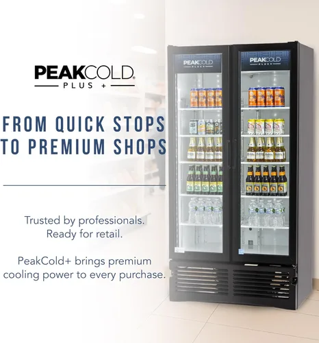 Miniatura 8 de PEAKCOLD PLUS - Refrigerador y refrigerador vertical comercial de 2 puertas, 25.7 pies cúbicos Blanco