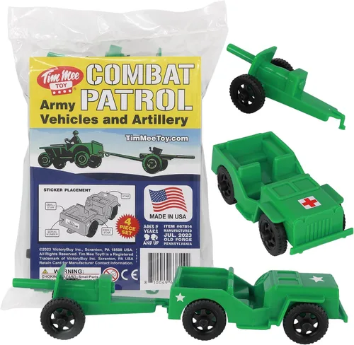 Miniatura 18 de TimMee Combat Patrol Willys & Artillery - Juego negro de 4 piezas fabricado en Estados Unidos