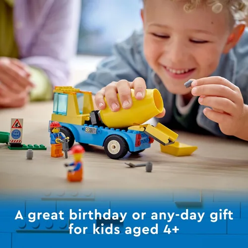 Miniatura 6 de LEGO City Great Vehicles 60325 - Camión mezclador de cemento para niños en edad preescolar, niños y niñas a partir de 4 años (85 piezas)