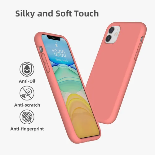 Miniatura 6 de Funda de silicona líquida compatible con iPhone 11, color coral [Protección contra caídas] [Resistente a los arañazos, a prueba de golpes]