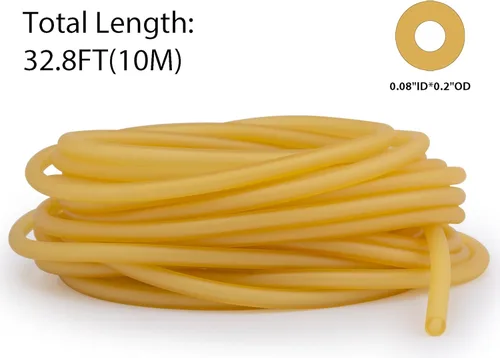 Miniatura 2 de Tubo de goma de látex natural de 32.8 pies, banda elástica, catapulta, manguera de tubo de goma quirúrgica para caza al aire libre, terapia física