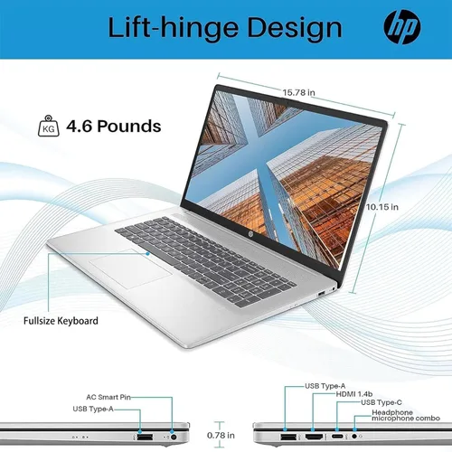 Miniatura 7 de HP Laptop de 17 pulgadas - Intel i3-N305 Beat i7-1165G7-165G7-16GB RAM -1TB SSD -Windows 11 - Pantalla IPS HD+ - Computadoras Portatil Laptop