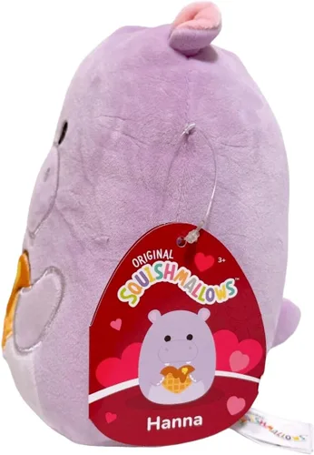Miniatura 2 de Squishmallows Juguete de peluche de 2024 de San Valentín de 8 pulgadas (Hanna el hipopótamo con gofre)
