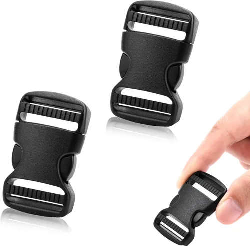 Miniatura 11 de CooBigo Paquete de 5 Hebillas de liberación lateral de 3/4" ajustables dobles, 4.5 m de correa de nailon de 3/4" de PP para camping al aire libre