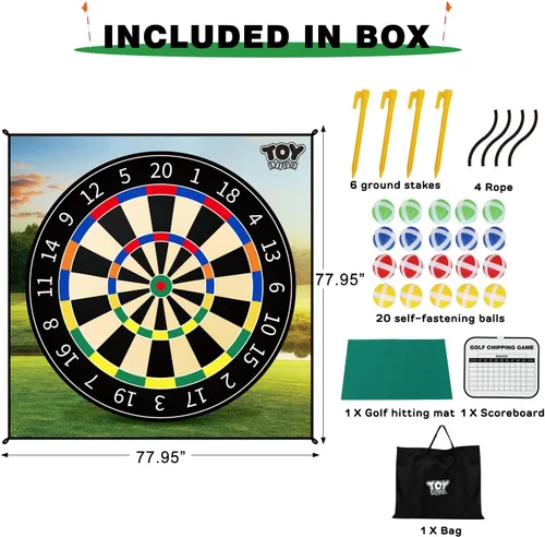 Miniatura 8 de TOY Life Alfombrilla de Juego de Golf Chipping para Interiores y Exteriores, Juegos para Adultos y Familias, Niños, Equipo de Juego al Aire Libre