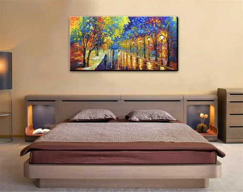 Miniatura 6 de Tyed Art - Pinturas al óleo de 24 x 48 pulgadas sobre lienzo, arte 100% pintado a mano, obra de arte contemporánea, obra de arte abstracta, arte