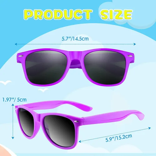 Miniatura 30 de ASTARON Paquete de 12 lentes de sol de fiesta de neón a granel para playa, boda, fiesta, piscina, suministros de fiesta