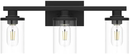 Miniatura 4 de 3 Luces Negras para Tocador de Baño con Pantalla de Vidrio Transparente, Apliques de Pared Modernos de Iluminación para Baño Sobre Espejo