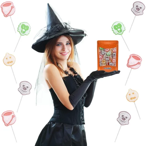 Miniatura 5 de Fruidles - Paquete de 25 paletas de tatuajes de fantasmas de Halloween, ideales para rellenos de bolsas de fiesta, envueltos individualmente